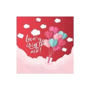 Papírový ubrousek Dekorativní ubrousky Valentýn Láska ve vzduchu 20 ks