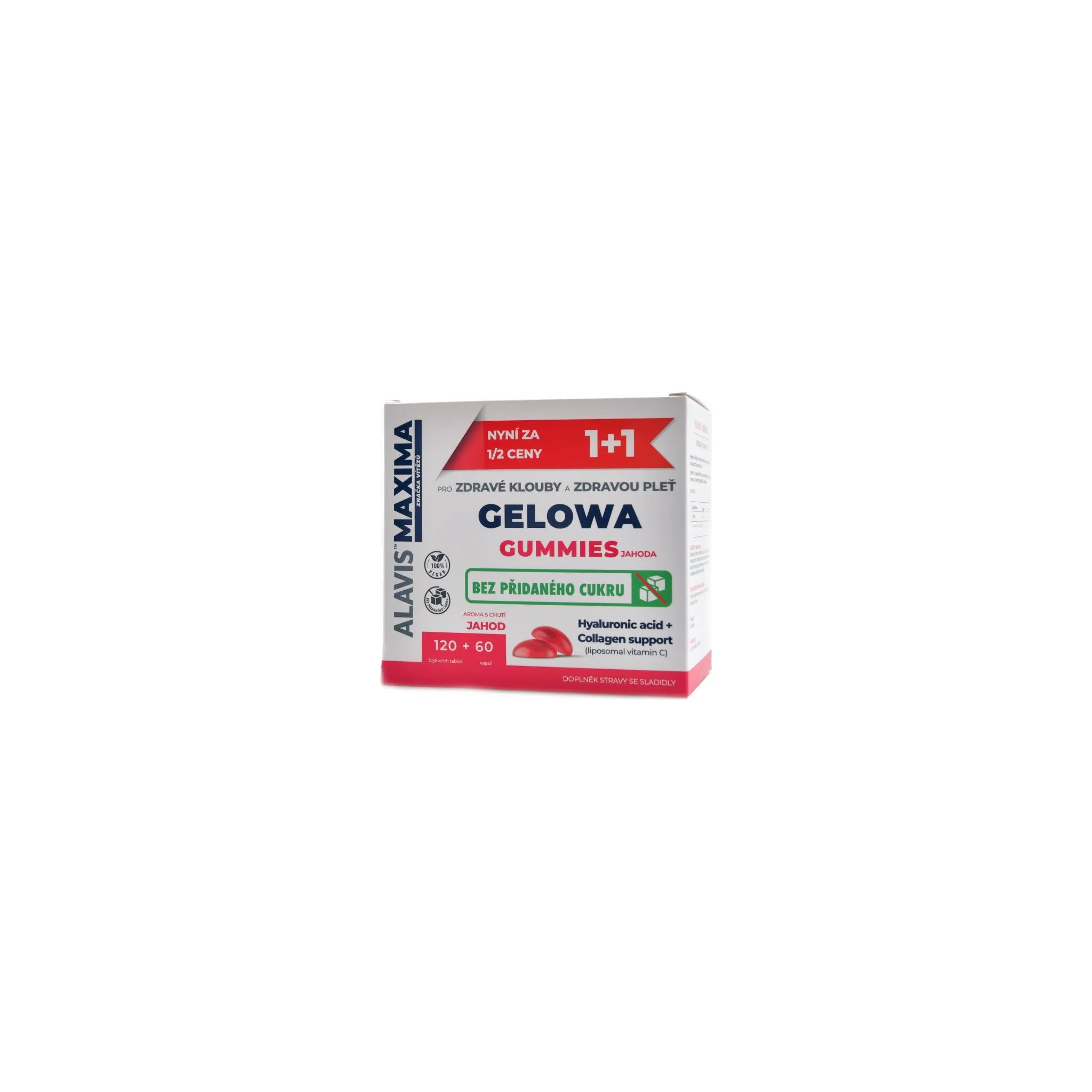 Fotografie 2 -  Alavis Maxima Gelowa Gummies jahoda 120 tbl. + 60 cps.
