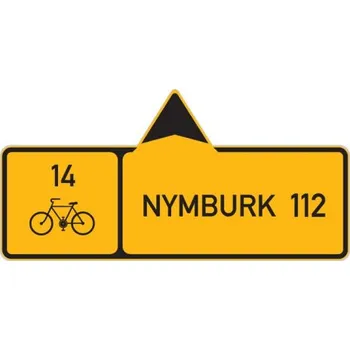 Dopravní značka Cyklo značka IS19a - Směrová tabule pro cyklisty (s jedním cílem)