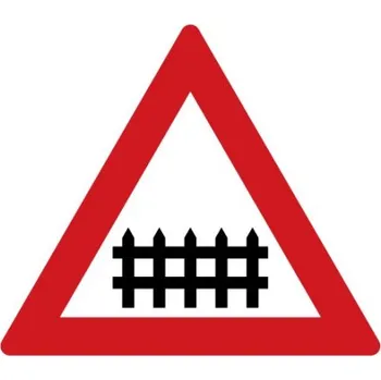 Dopravní značení Dopravní značka - Železniční přejezd se závorami