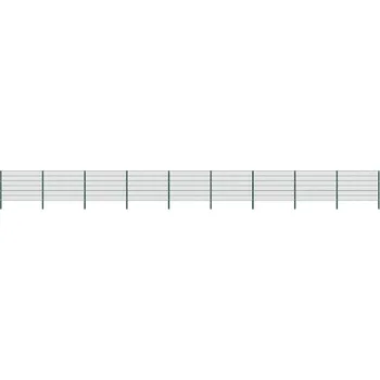 Plot vidaXL Plotový panel se sloupky železný 1557,5 x 120 cm zelený [278669]