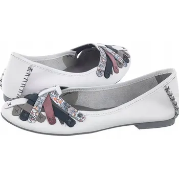 Dámské baleríny Dámské baleríny Maciejka 01358 kožené balerínky nazouvací úzké bílé 40