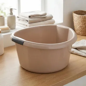 Koš na prádlo Plastová hluboká prací miska ALTOM DESIGN 10 l taupe