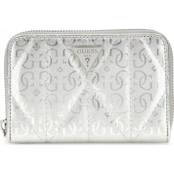 Peněženka Guess stříbrná polyuretanová peněženka - dámská