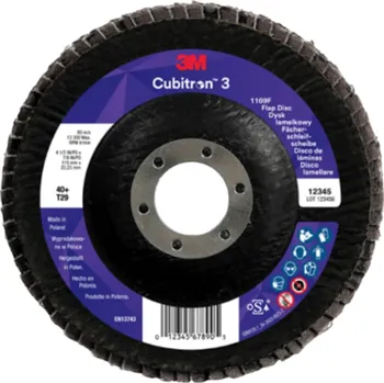 Brusný kotouč 3M 1169F Lamelový kotouč Cubitron III, T29 - kónický Zrnitost: P40, Průměr: 115 mm