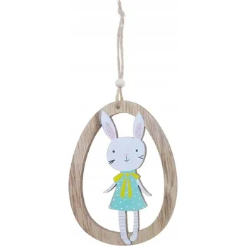 Velikonoční dekorace Dřevěná závěska vajíčko Velikonoce 1 Ks 8,5x11,5 cm
