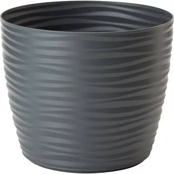 Obal na květináč Obal na květník SAHARA PETIT plastový matný d19x16cm, antracit