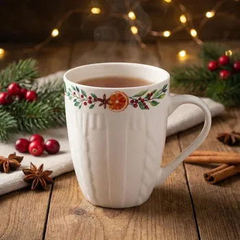 Vánoční porcelánový hrnek NEW BONE CHINA ALTOM DESIGN WINTER TEA 330 ml bílý