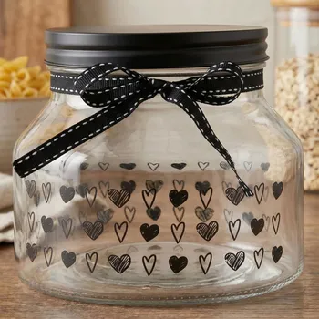 Skleněná dóza na sypké produkty ALTOM DESIGN SERDUSZKA 1,5 l černá