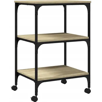 Konferenční stolek STOLEK / STOJAN NA TISKÁRNU NA KOLEČKÁCH, 3-PATROVÝ, DUB SONOMA 50X41X75 CM