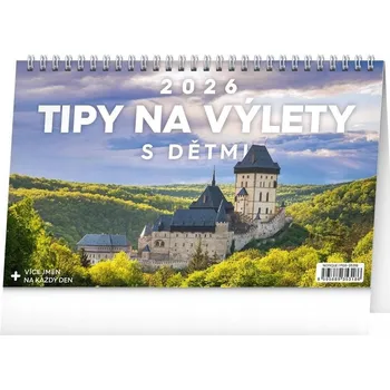 Kalendář NOTIQUE Stolní kalendář Tipy na výlety s dětmi 2026, 23,1 x 14,5 cm