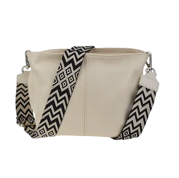 Kabelka NovaKabelka.cz Kožená italská crossbody kabelka Batilda Beige Crema s přídavným popruhem V