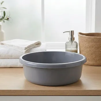 Koš na prádlo Kulatá plastová koupelnová miska ALTOM DESIGN 9 l šedá