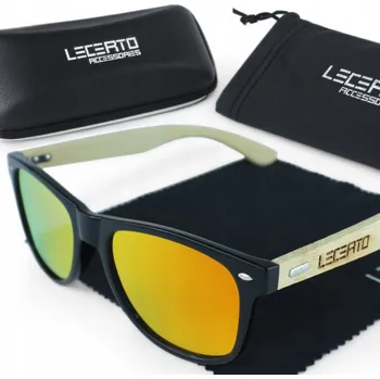 Sluneční brýle SLUNEČNÍ BRÝLE UV400 DŘEVĚNÉ BAMBUSOVÉ SADA LECERTO