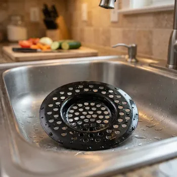 podložka do dřezu Nerezové sítko do dřezu PRIMPOL 8 cm černé