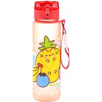 PUSHEEN lahev na pití nekapající se zatahovacím náustkem, láhev BPA free 600 ml FRUITS