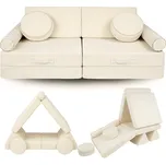 Flumi Modulární pěnová pohovka, světle béžová bouclé
