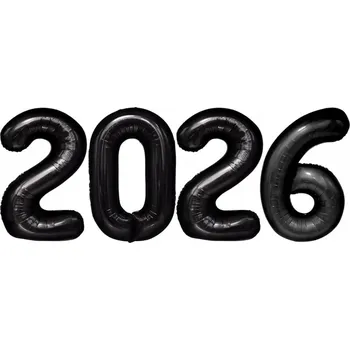 Balónek Balónky na Silvestra 2026, 80 cm, černé