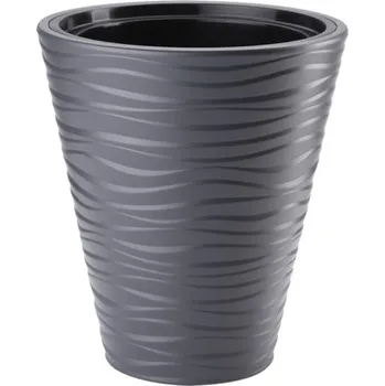 Obal na květináč Obal na květník SAHARA plastový matný d40x44cm, antracit