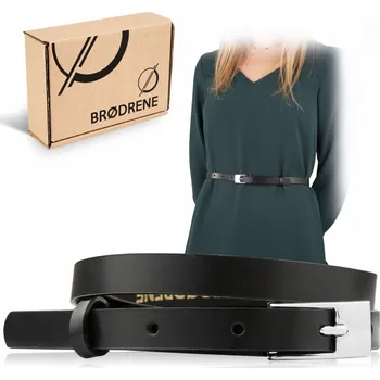 Opasek Pásek k dámským šatům Brodrene Černý Kožený Tenký Módní 110 cm