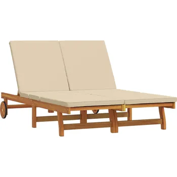 Zahradní lehátko vidaXL Slunečník 2-osoba Hnědá 63 x 199 x 85 cm Masivní akátové dřevo [3325190]