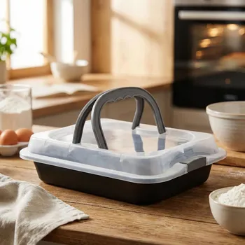 Plech na pečení Obdélníková forma na pečení s plastovým víkem a držadlem ALTOM DESIGN 36 cm