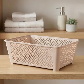 Úložný box Plastový úložný koš děrovaný ALTOM DESIGN 36 cm taupe