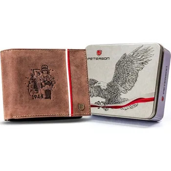 Peněženka Peterson pánská peněženka z přírodní kůže hnědá - muž