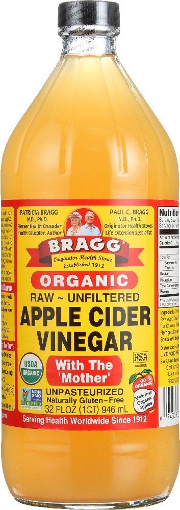 Bragg | Bio Raw jablečný ocet s mateční kulturou Obsah: 946 ml USDA Organic, RAW, s mateční kulturou