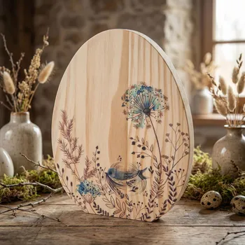 Velikonoční dekorace Velikonoční dřevěná ozdoba vejce ALTOM DESIGN SERENITY 21 cm