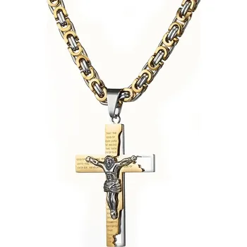 Náhrdelník Pánský náhrdelník GR - 32540 - Zlatá/Stříbrná/80cm KP-32540