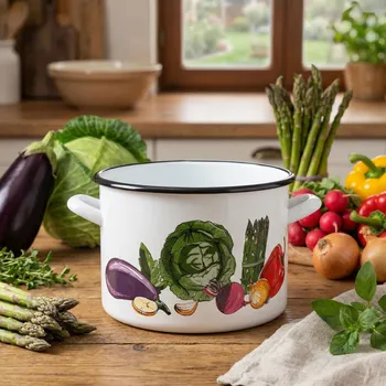 Hrnec Smaltovaný hrnec SILESIA WARZYWA 5,8 l bílý