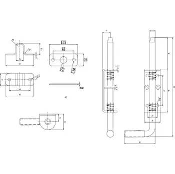 Garážová vrata Černá PRUŽINOVÁ zástrč pro vrata a brány 220, 330 a 420mm Varianta: 1. 220 / 12mm