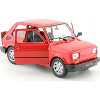autíčko FIAT 126 KOVOVÝ MODEL WELLY 1:21 MALUCH ČERVENÝ