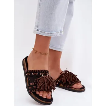 Dámské pantofle Boto Dámské pantofle s třásněmi Glorinna Barva: Černá, Velikost: 37