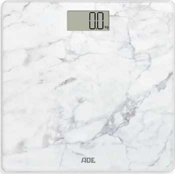 Osobní váha Koupelnová váha do 180 KG ADE 30 x 30 cm mramorový vzor bílá