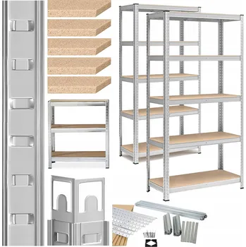 Dílenský regál Kovový skladový regál HardMaister 180 x 90 x 30 cm, nosnost až 175 kg na polici