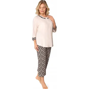 Pánské pyžamo Martel dámské pyžamo bavlna béžové, velikost L