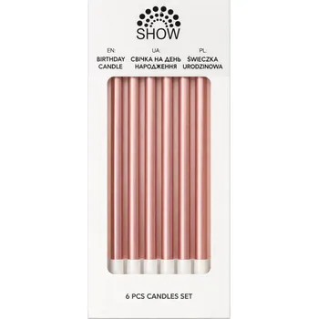 Dortová svíčka Narozeninové svíčky růžové – sada 6 kusů