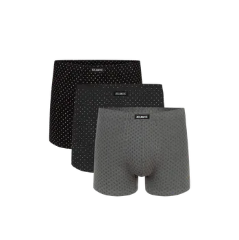 Pánské spodní prádlo Boxerky Atlantic 3MH-025/09 3 pack XXL Černá