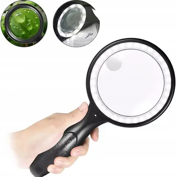 Lupa LUPA NA ČTENÍ 30X 60X OPTICKÉ SKLO HD LED PODSVÍCENÍ USB NABÍJENÍ