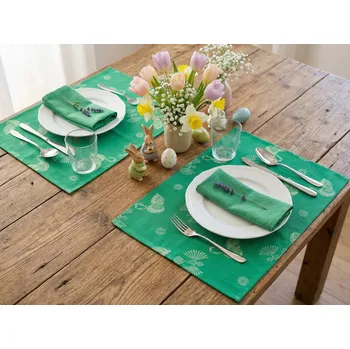 prostírání HEDVA ČESKÝ BROKÁT Ubrus Odaska prostírání 30x40 set 2 ks holubička zelená