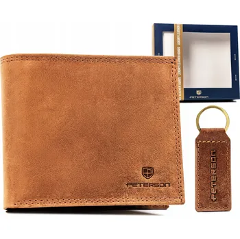 Peněženka Peterson pánská peněženka z přírodní kůže hnědá - muž