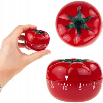 Kuchyňská minutka KUCHYŇSKÝ MINUTKOVNÍK časovač mechanický natahovací červený RAJČE