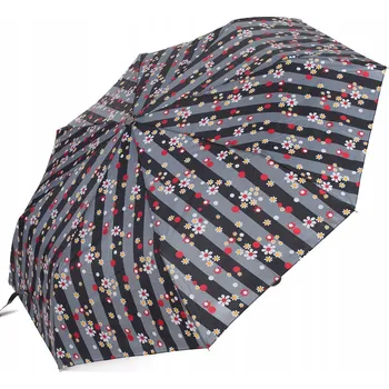 Deštník Skládací automatický deštník XL dámský deštník obal Květiny Barevný