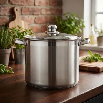 Hrnec Nerezový hrnec na indukci se skleněnou poklicí ALTOM DESIGN FABIO 12,5 l