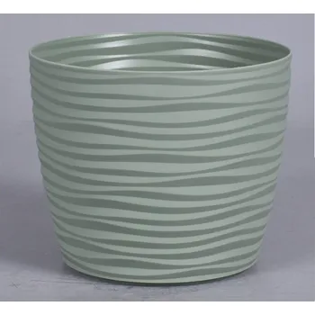 Obal na květináč Obal na květník SAHARA PETIT plastový matný d13x11cm, zelená
