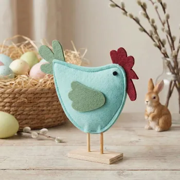 Velikonoční dekorace Velikonoční ozdoba filcová slepička ALTOM DESIGN 18 cm mátová