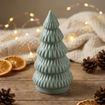 Vánoční dekorace Porcelánová figurka vánoční stromek ALTOM DESIGN 10 cm zelená