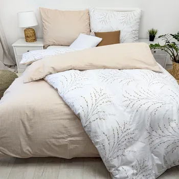 Povlečení Francouzské bavlněné povlečení Vrba oboustranná Zapínání: zip, Velikost polštáře: 2x50x70, Velikost přikrývky: 200x200 Šev uprostřed